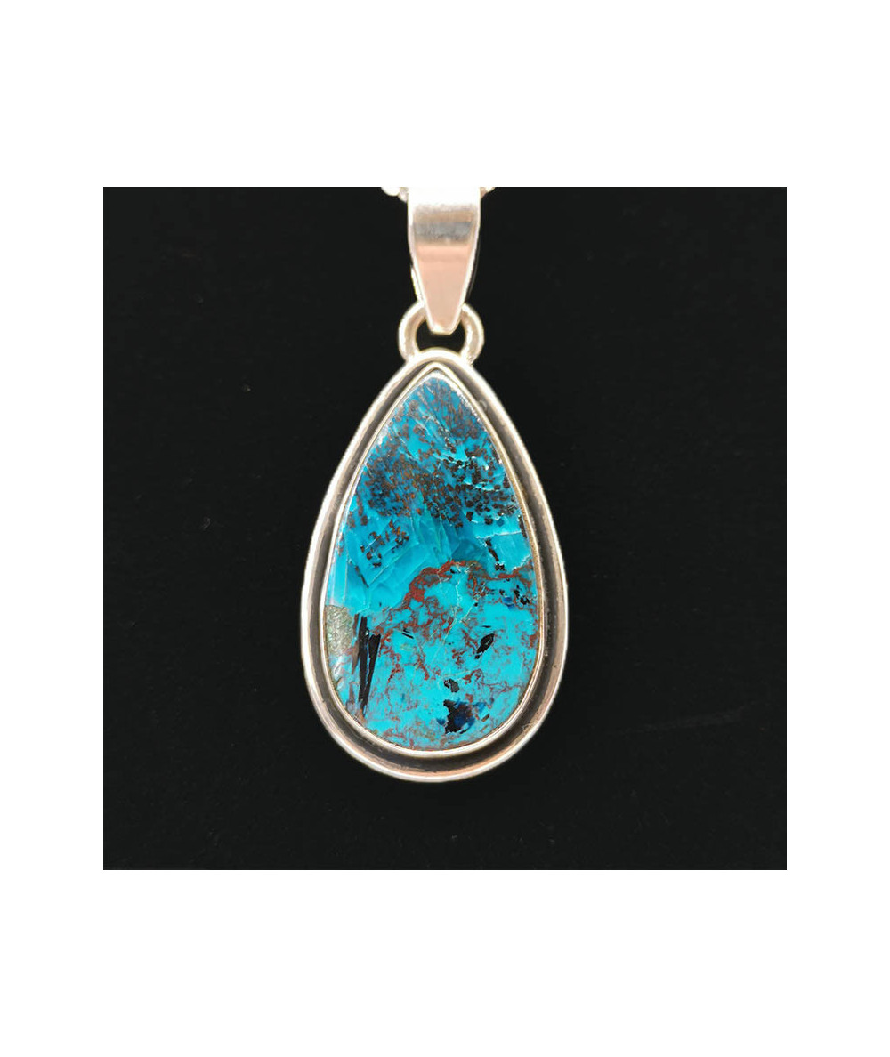 Shattuckite - Pendentif Serti Argent