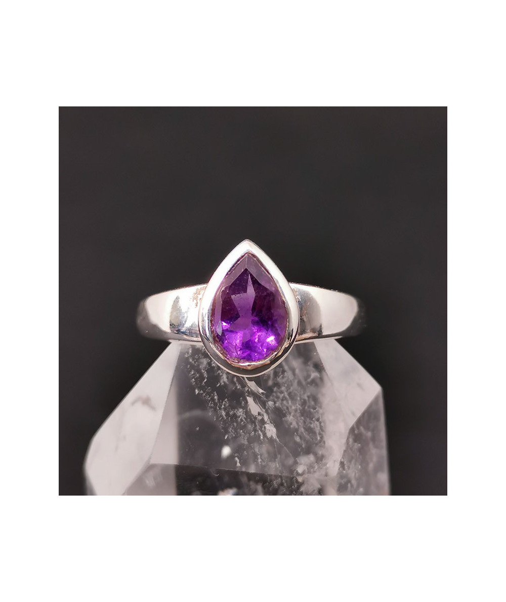 Améthyste EXTRA  - Bague Serti Argent