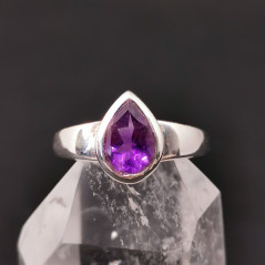 Améthyste EXTRA  - Bague Serti Argent