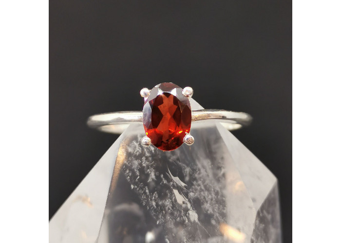 Grenat pyrope (rouge) - Bague Argent