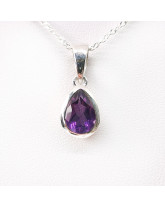 Améthyste EXTRA  - Pendentif Serti Argent