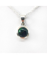 Opale Noire - Pendentif Serti Argent
