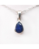 Saphir - Pendentif Serti Argent