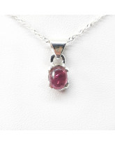 Tourmaline rose ( Rubellite ) - Pendentif Serti Argent