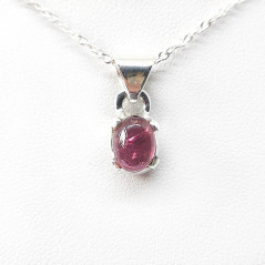 Tourmaline rose ( Rubellite ) - Pendentif Serti Argent