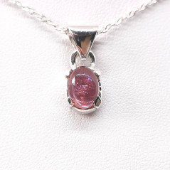Tourmaline rose ( Rubellite ) - Pendentif Serti Argent