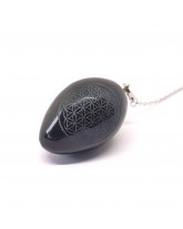Obsidienne dorée & Fleur de Vie - Pendule oeuf