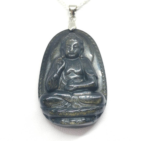 Obsidienne Dorée - Pendentif Bouddha
