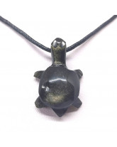 Obsidienne dorée - Pendentif Pierre percée Tortue