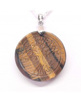 Oeil de tigre & Arbre de Vie - Pendentif bélière