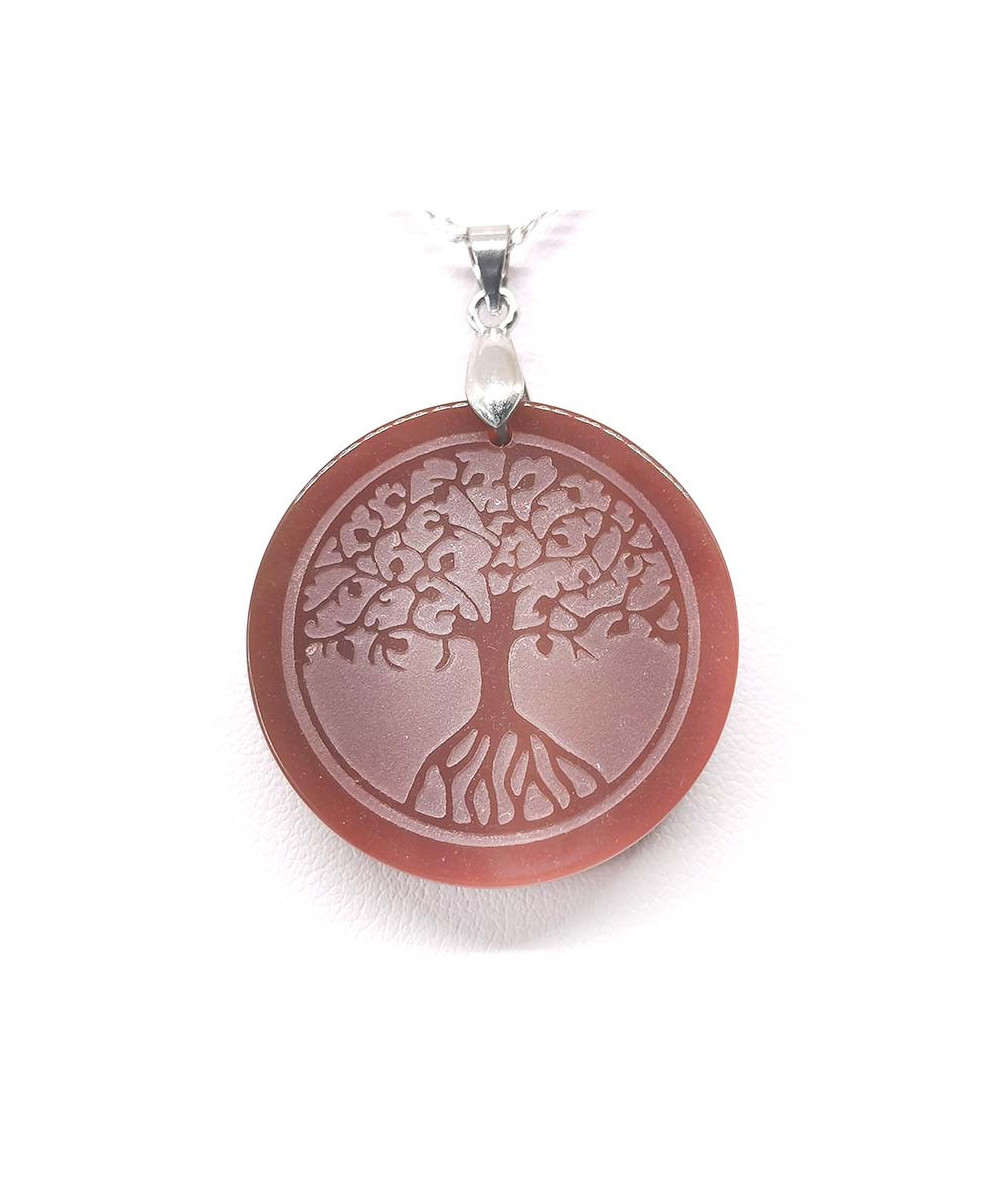 Cornaline & Arbre de Vie - Pendentif Bélière