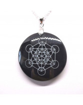 Obsidienne noire - Pendentif Rond Métatron