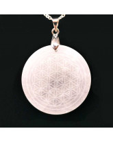 Cristal de roche & Fleur de Vie - Pendentif Bélière