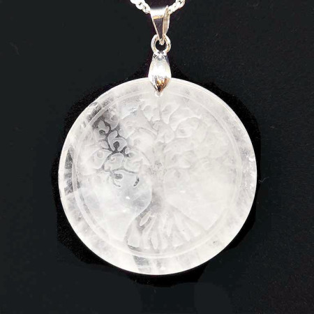 Cristal de roche & Arbre de Vie - Pendentif Bélière