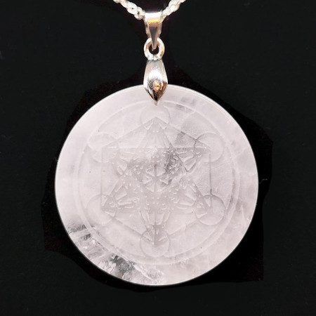 Cristal de roche & Métatron - Pendentif Bélière