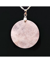 Quartz rose & Arbre de Vie - Pendentif Bélière