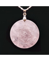 Quartz rose & Métatron - Pendentif Bélière