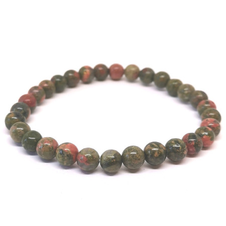 Bracelet boule 6mm - Unakite 