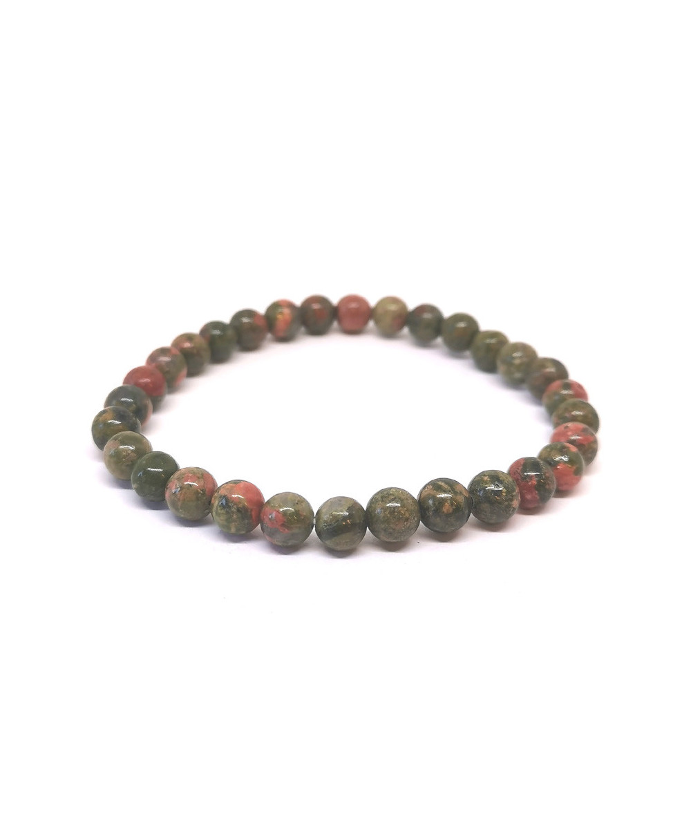 Bracelet boule 6mm - Unakite 