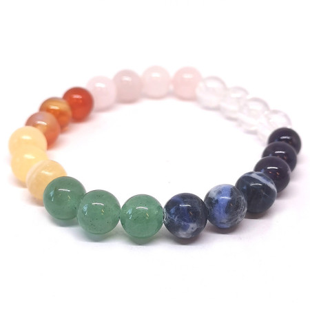 Bracelet boule 8mm - 7 chakras