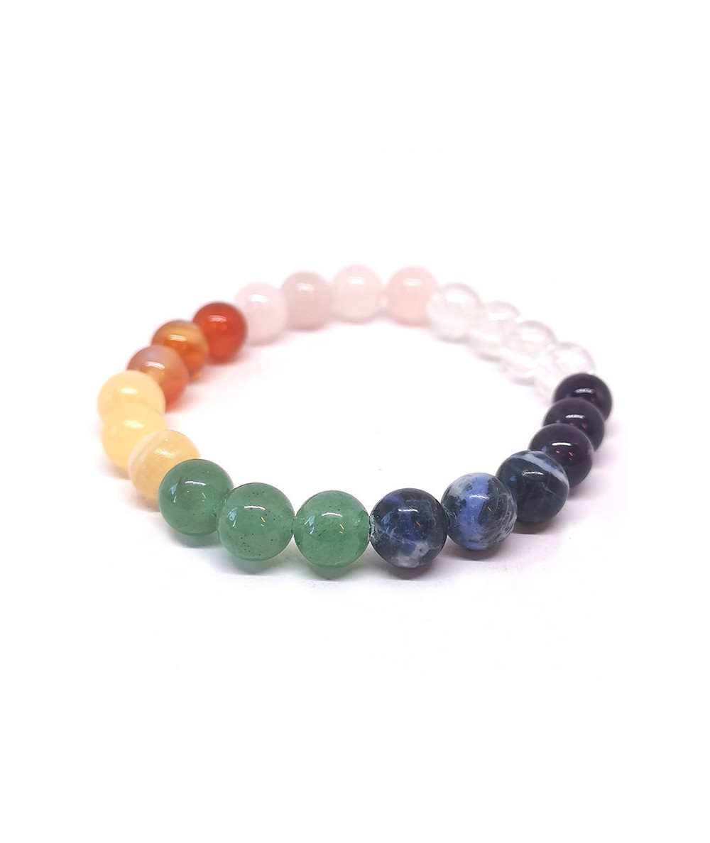 Bracelet boule 8mm - 7 chakras