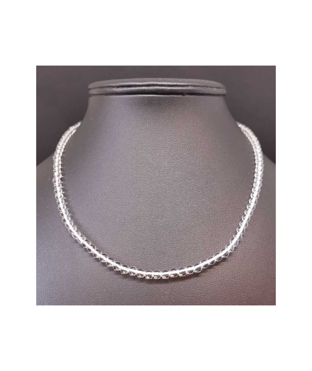 Collier Enfant Argent 925 Avec Pierre De Lune - 33cm Boule 4mm - Occasion TBÉ