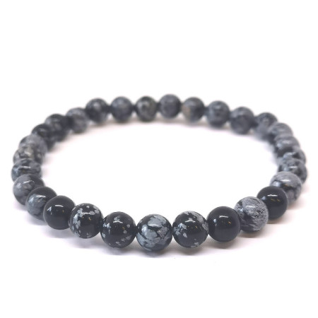image d'un bracelet en obsidienne flocon de neige