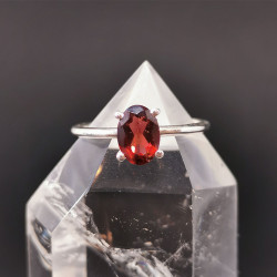 Grenat pyrope (rouge) - Bague Argent