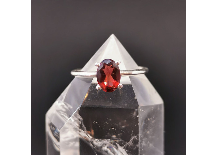 Grenat pyrope (rouge) - Bague Argent