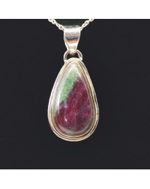 Rubis zoïsite - Pendentif Serti Argent