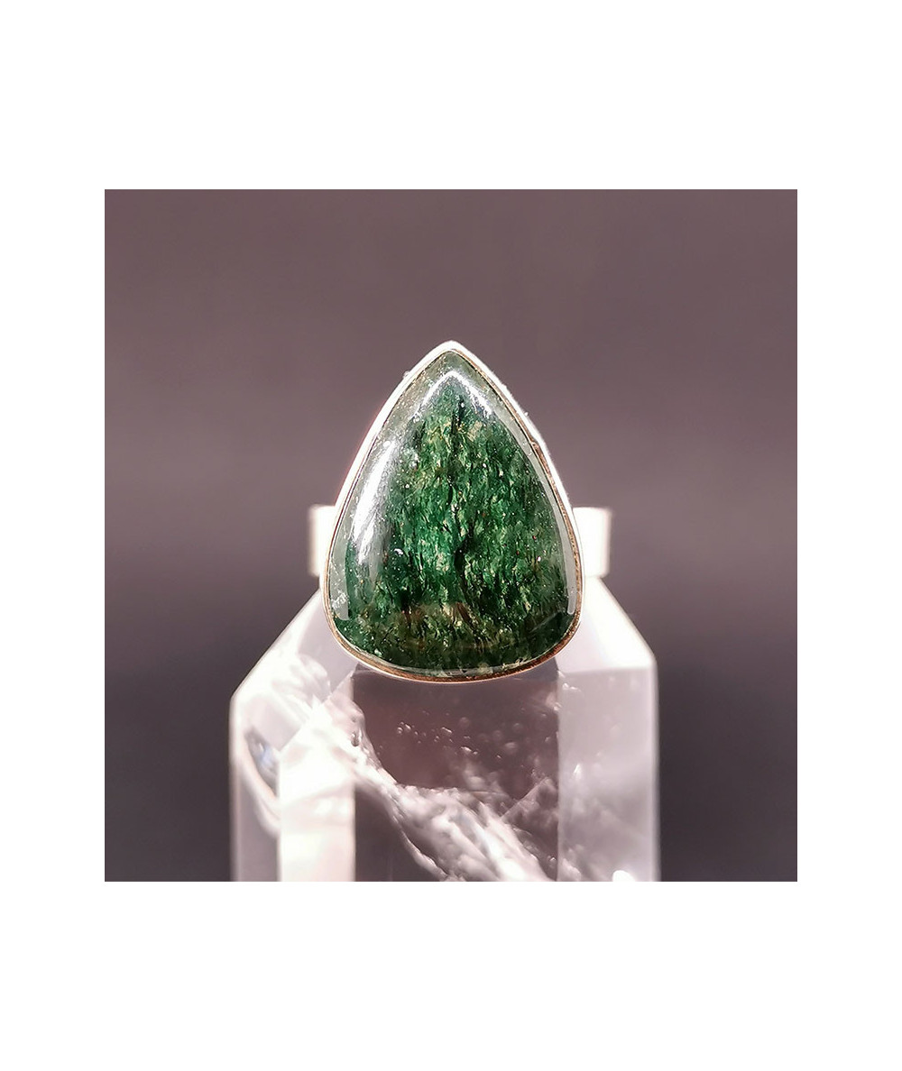 Aventurine verte - Bague Sertie Argent