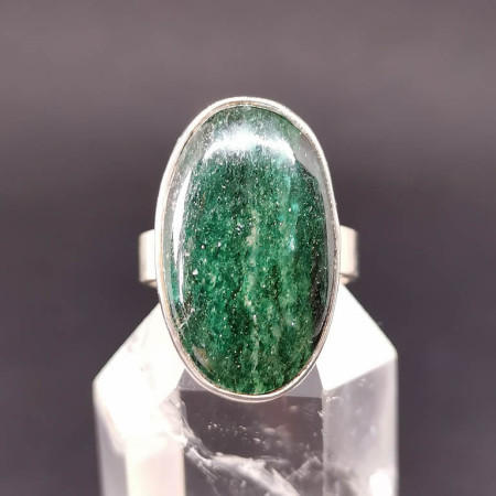 Aventurine verte - Bague Sertie Argent