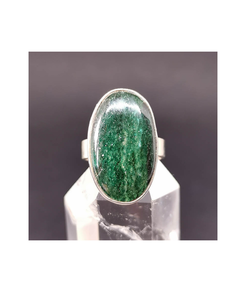 Aventurine verte - Bague Sertie Argent