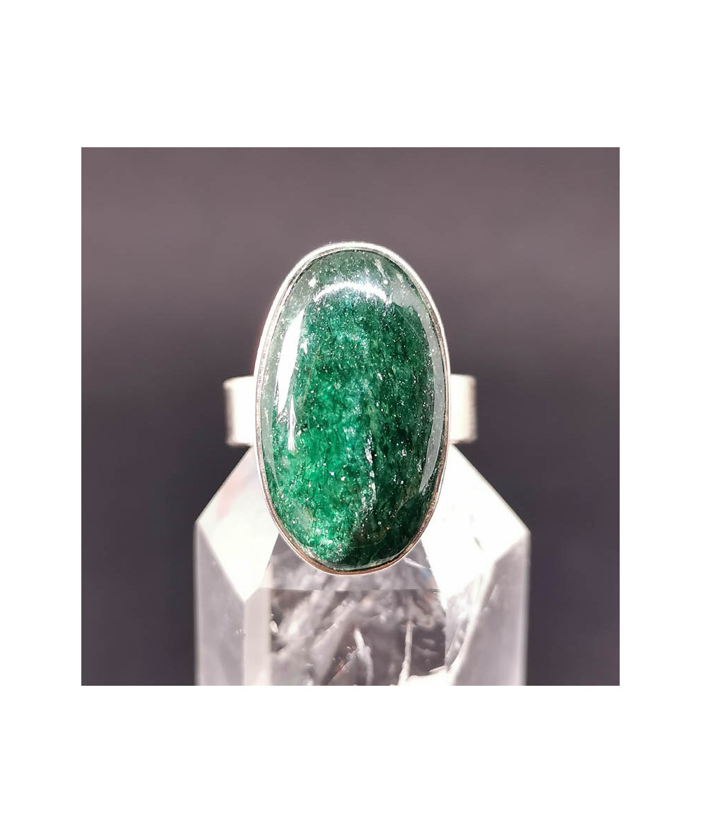 Aventurine verte - Bague Sertie Argent