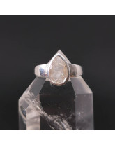 Cristal de roche - Bague serti Argent
