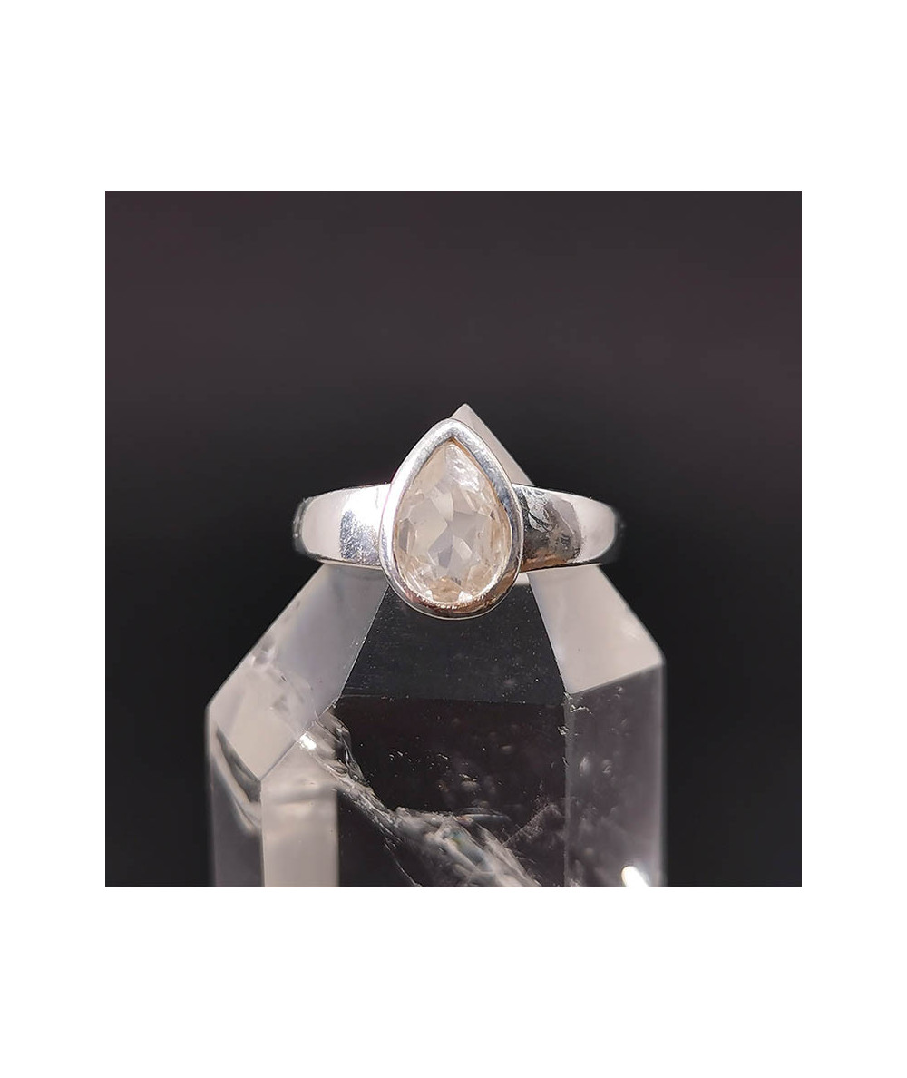 Cristal de roche - Bague serti Argent