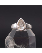 Cristal de roche - Bague serti Argent