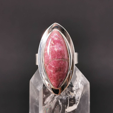 Thulite - Bague Sertie Argent