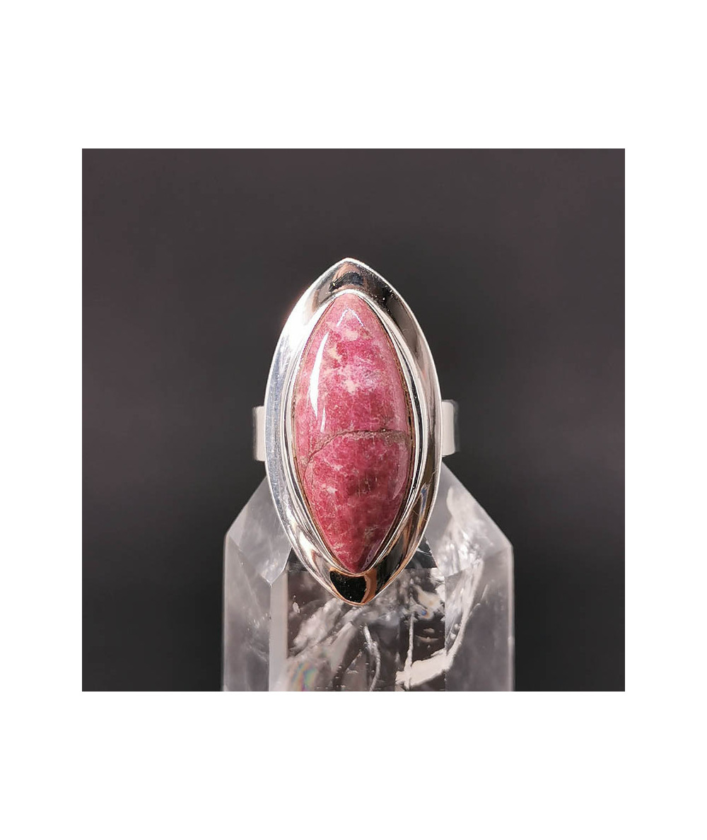 Thulite - Bague Sertie Argent