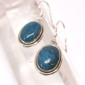 Apatite bleue - Boucles d'Oreilles serties Argent