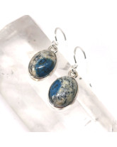 Jaspe K2 d'Himalaya - Boucles d'Oreilles serties argent