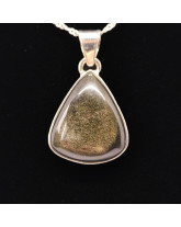 Obsidienne dorée - Pendentif Serti Argent