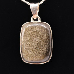 Obsidienne dorée - Pendentif Serti Argent
