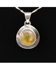 Ambre véritable AAA+ - Pendentif serti Argent