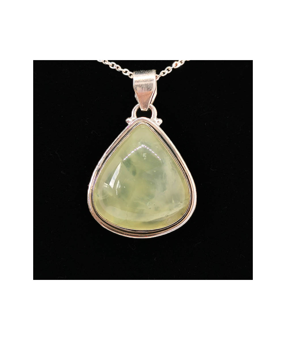 Phrénite (Préhnite) - Pendentif serti Argent