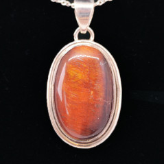 Oeil de taureau (oeil de boeuf) - Pendentif Serti Argent