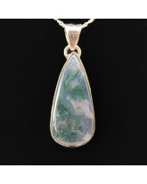 Agate Mousse - Pendentif Serti Argent