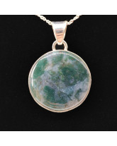 Agate Mousse - Pendentif Serti Argent