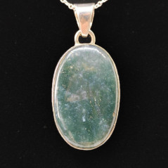 Agate Mousse - Pendentif Serti Argent