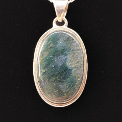 Agate Mousse - Pendentif Serti Argent